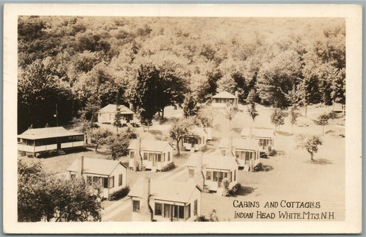 WHITE MTS NH INDIAN HEAD CABINS AND COTTAGES VINTAGE REAL PHOTO POSTCARD RPPC