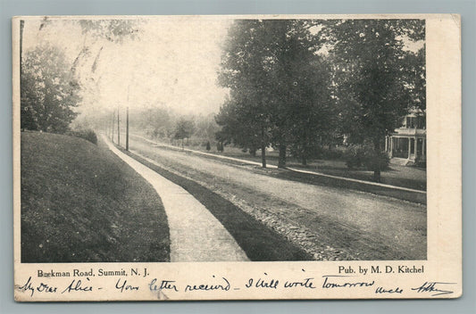 SUMMIT NJ BEEKMAN ROAD ANTIQUE POSTCARD