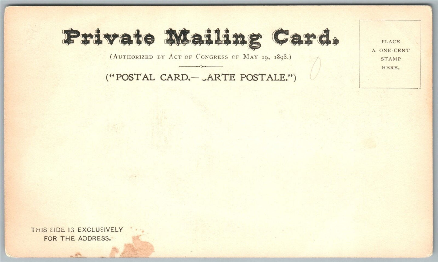 HOBOKEN NJ DEUTSCHER CLUB ANTIQUE POSTCARD PRIVATE MAILING CARD