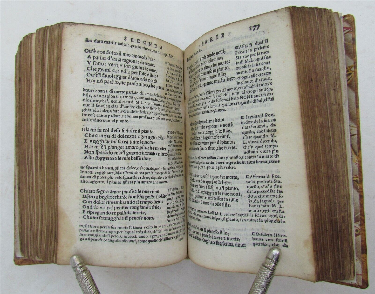 1541 IL PETRARCA CON L'ESPOSITIONE D'ALESSANDRO VELLUTELLO antique 16th CENTURY