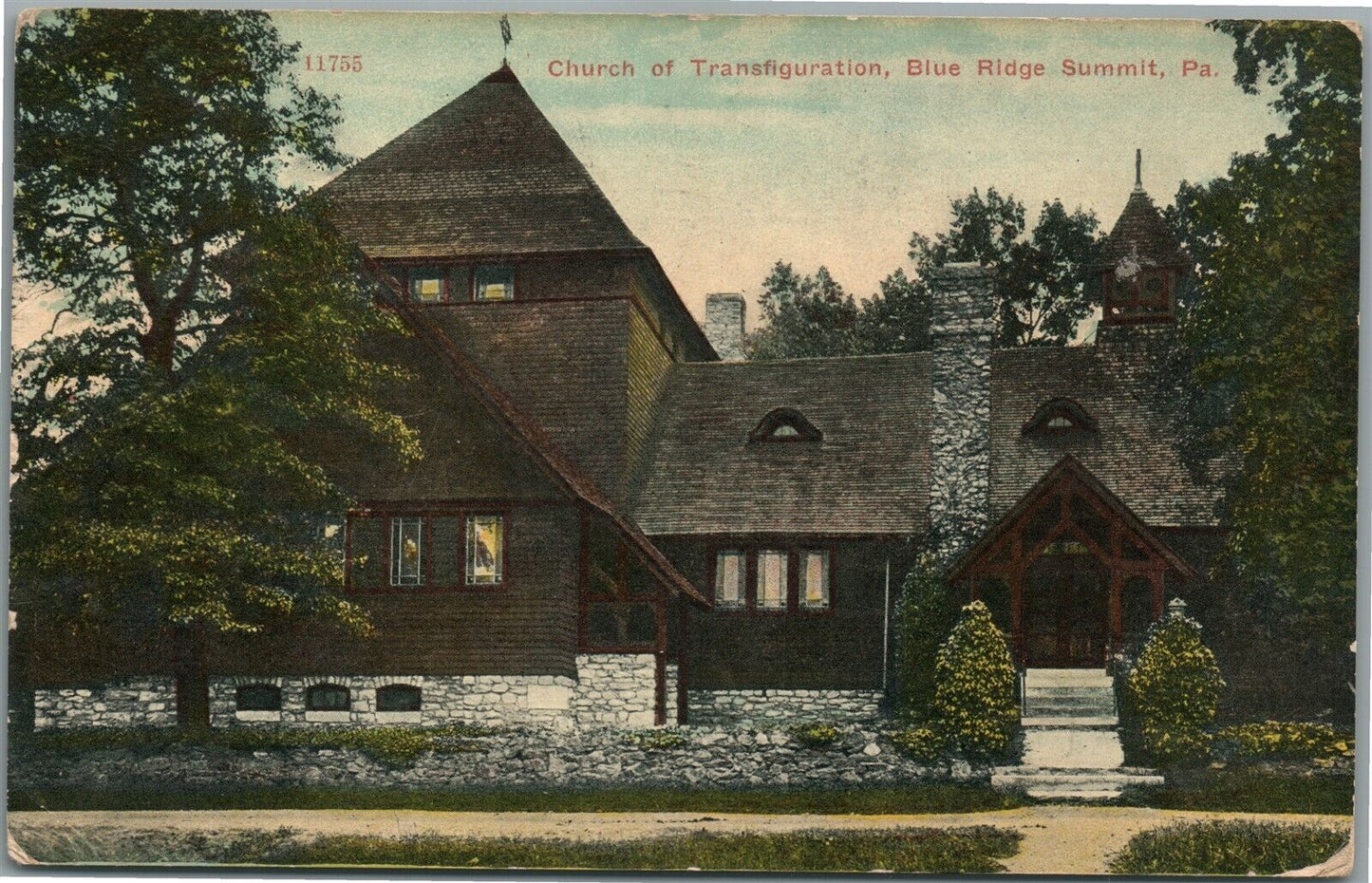 BLUE RIDGE SUMMIT PA CHURCH OF TRANSFIGURATION ANTIQUE POSTCARD