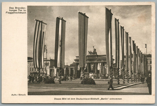 BERLIN GERMANY STREET SCENE BRANDENBURGER TOR VINTAGE POSTCARD