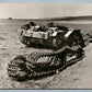 WWII TUNISIA CAMPAIGN DESTROYED TANK VINTAGE REAL PHOTO POSTCARD RPPC