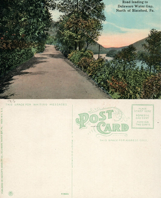 SLATEFORD PA DELAWARE WATER GAP ANTIQUE POSTCARD