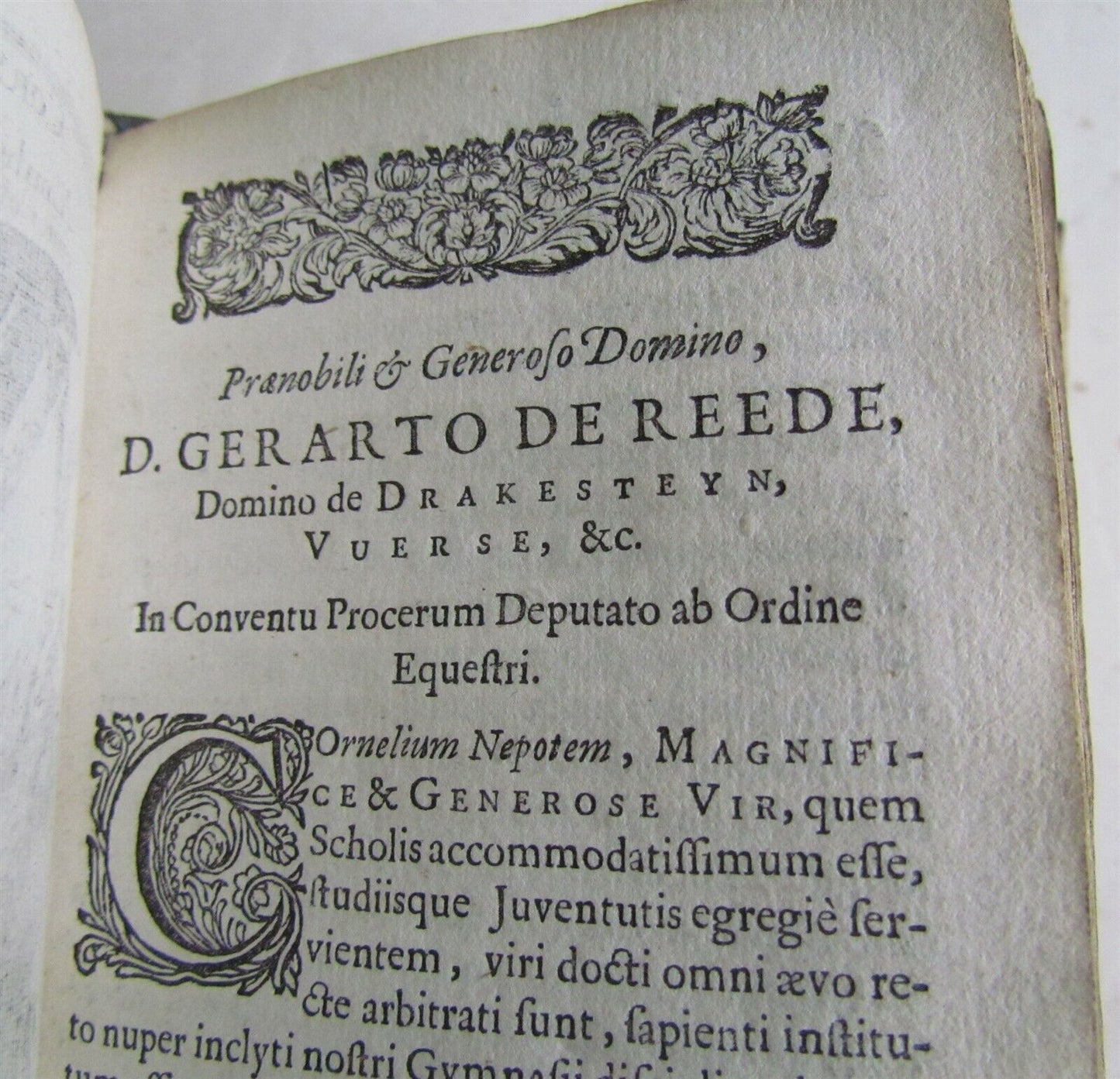 1665 CORNELII NEPOTIS TRAIECTI ad RHENUM VELLUM antique UTRECHT HOLLAND HISTORY