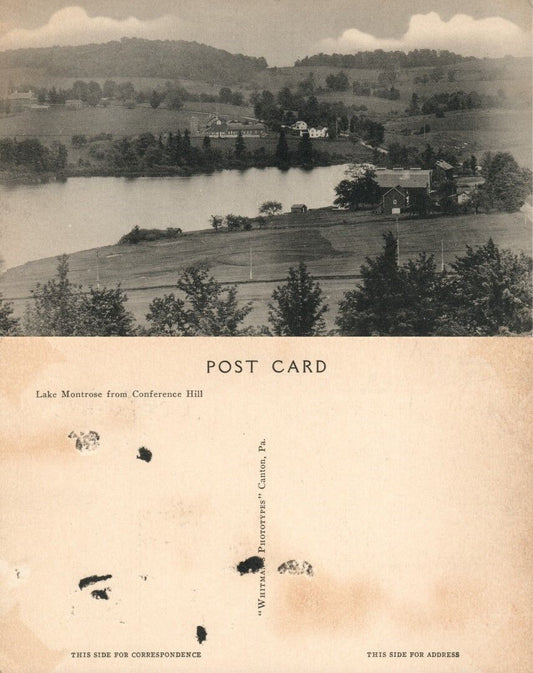 LAKE MONTROSE PA FROM CONFERENCE HILL ANTIQUE POSTCARD