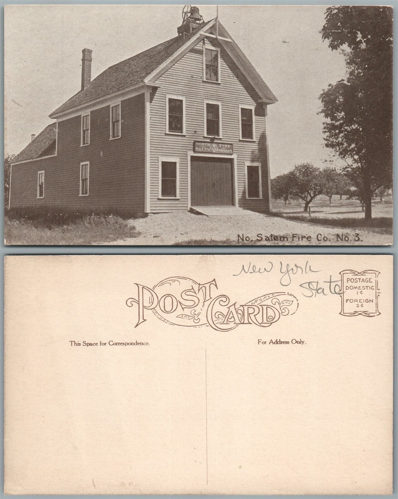 NORTH SALEM N.Y. FIRE COMPANY ANTIQUE POSTCARD