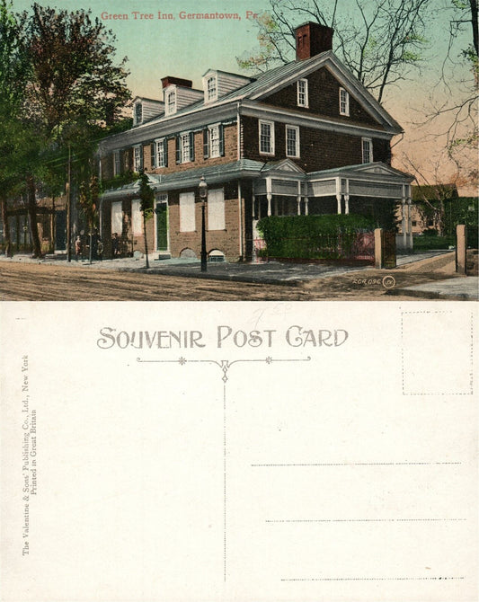 GERMANTOWN PA GREEN TREE INN HOTEL ANTIQUE POSTCARD