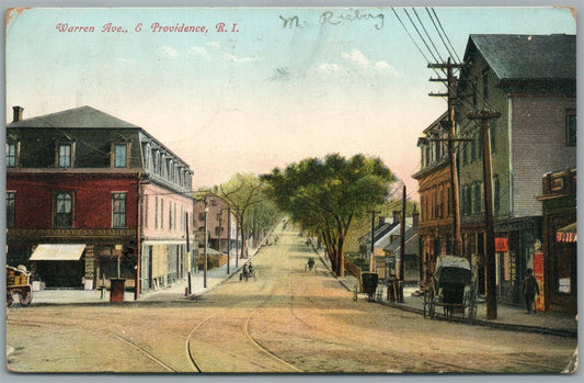 PROVIDENCE RI WARREN AVENUE ANTIQUE POSTCARD