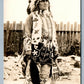 AMERICAN INDIAN CHIEF IN FULL DRESS ANTIQUE REAL PHOTO POSTCARD RPPC