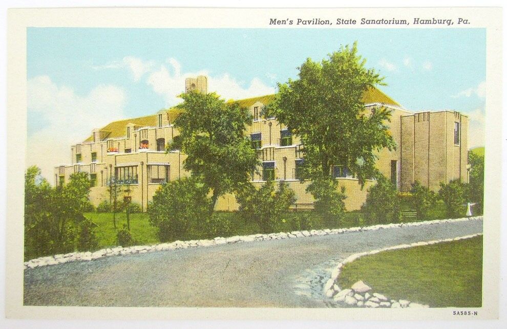 VINTAGE POSTCARD MEN'S PAVILION STATE SANATORIUM HAMBURG PA