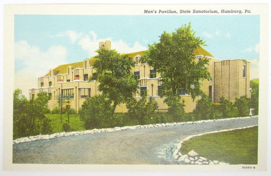 VINTAGE POSTCARD MEN'S PAVILION STATE SANATORIUM HAMBURG PA