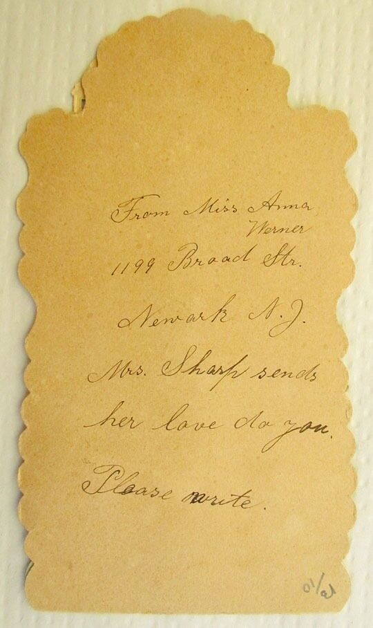 ANTIQUE DIMENSIONAL FOLDING POSTCARD w/ FLOWERS from NEWARK N.J.