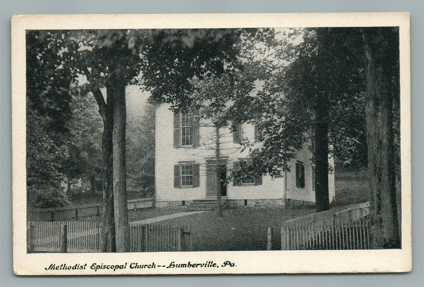 LUMBERTVILLE PA M.E. CHURCH ANTIQUE POSTCARD