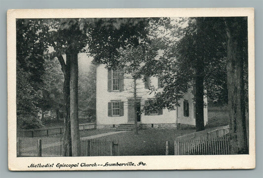 LUMBERTVILLE PA M.E. CHURCH ANTIQUE POSTCARD