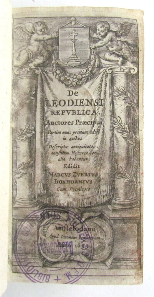 1633 DE LEODENSI RESPUBLICA antique by MARCUS BOXHORN