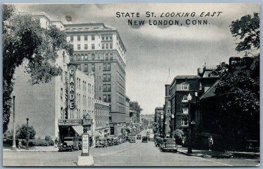 NEW LONDON CT STATE STREET VINTAGE POSTCARD