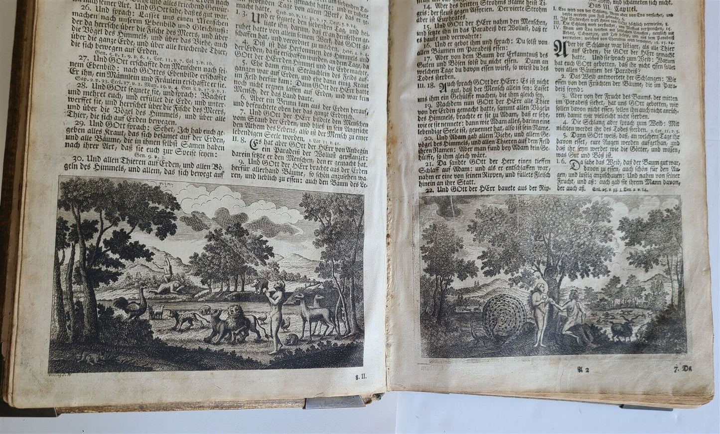 1763 BIBLE ILLUSTRATED IMPRESSIVE PIGSKIN FOLIO AMAZING BRONZE FITTINGS antique