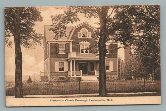 LAWRENCEVILLE NJ PRESBYTERIAN CHURCH PARSONAGE ANTIQUE POSTCARD