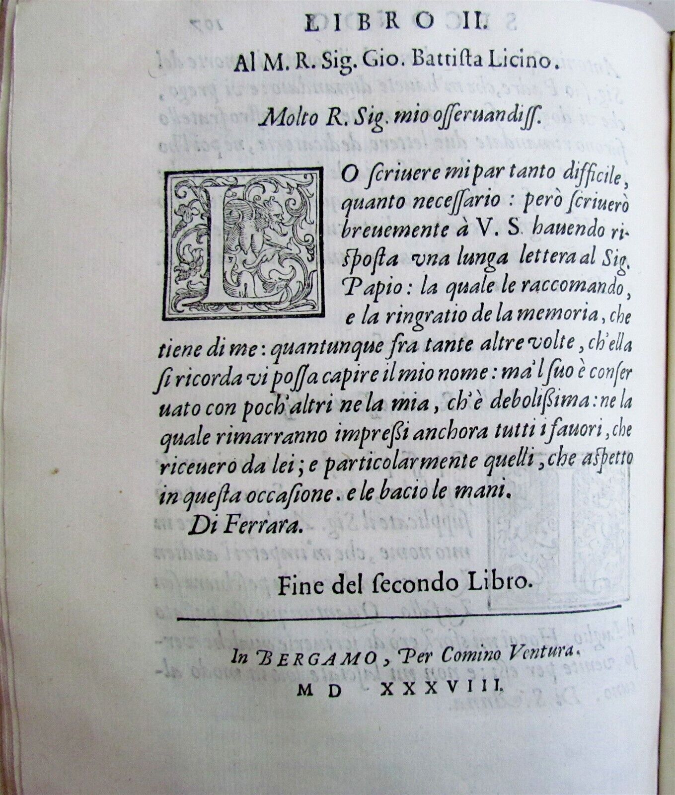 1588 Delle lettere familiari del sig. TORQUATO TASSO antique vellum 16th century