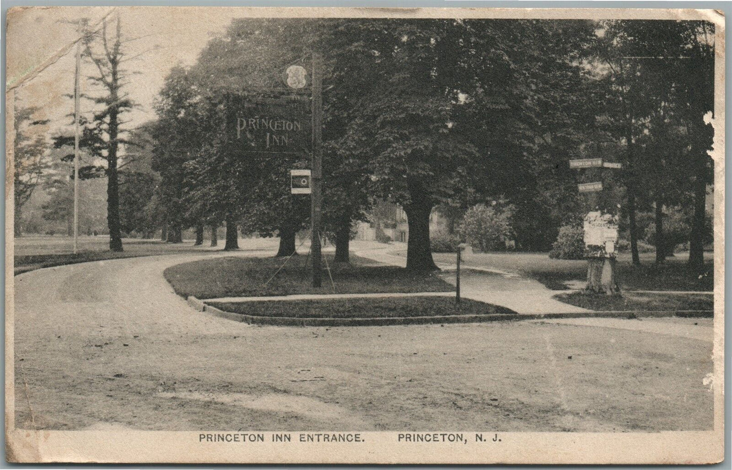 PRINCETON NJ INN ENTRANCE ANTIQUE POSTCARD