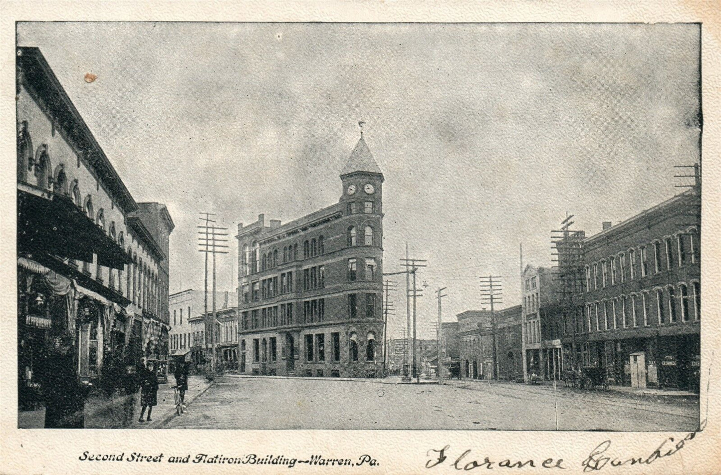 WARREN PA SECOND STREET 1909 ANTIQUE POSTCARD