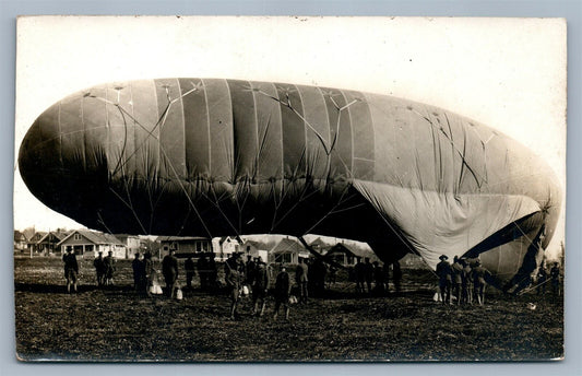 MILITARY ZEPPELIN DIRIGIBLE WWI ANTIQUE REAL PHOTO POSTCARD RPPC