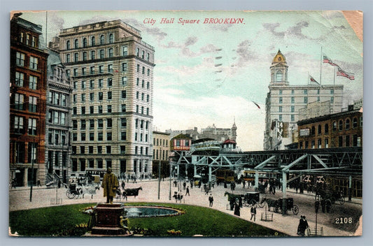 BROOKLYN NY CITY HALL ANTIQUE POSTCARD