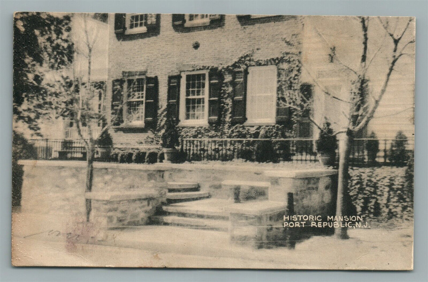 PORT REPUBLIC NJ HISTORIC MANSION VINTAGE POSTCARD