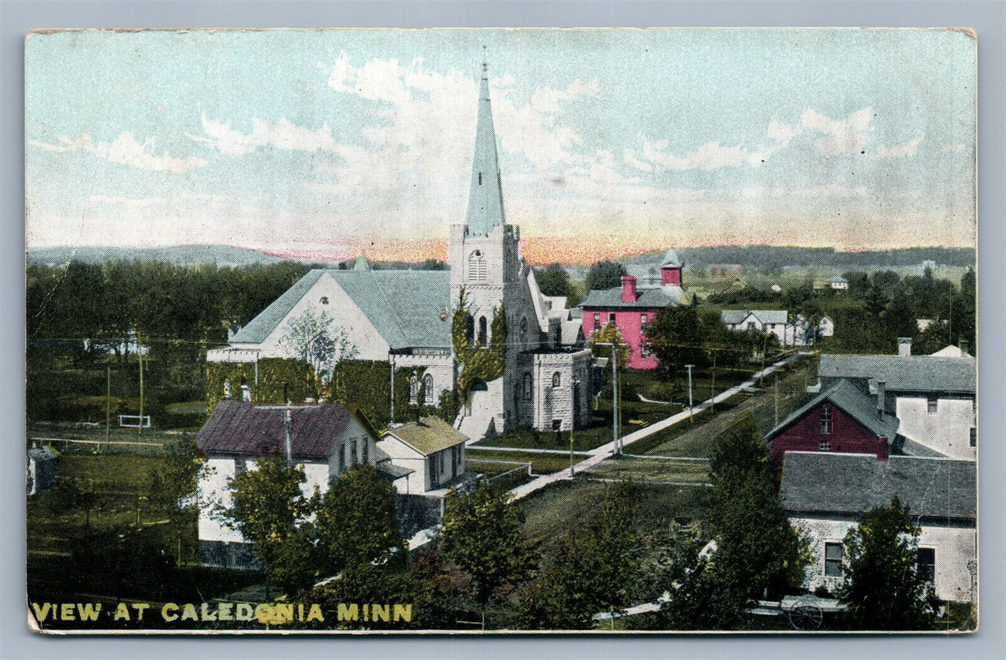 CALEDONIA MN ANTIQUE POSTCARD