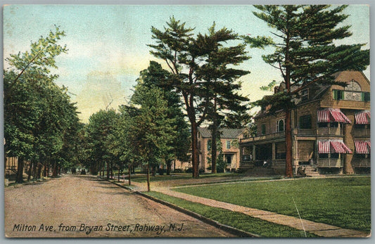 RAHWAY NJ MILTON AVENUE ANTIQUE POSTCARD