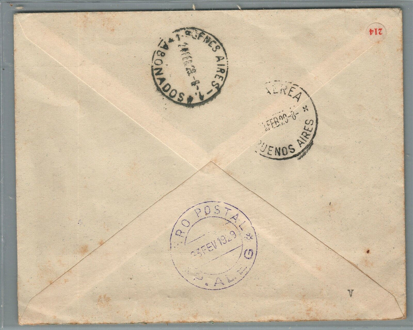 BRAZIL to ARGENTINA VINTAGE COVER w/ STAMPS Syndicato Condor Ltd