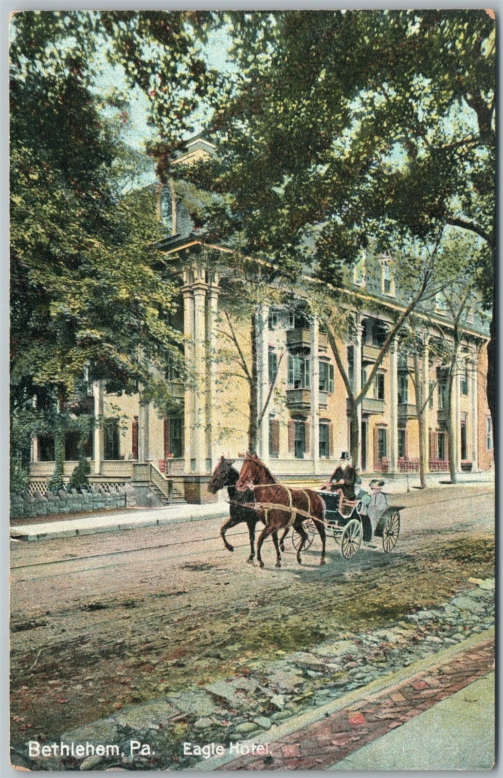 BETHLEHEM PA EAGLE HOTEL ANTIQUE POSTCARD