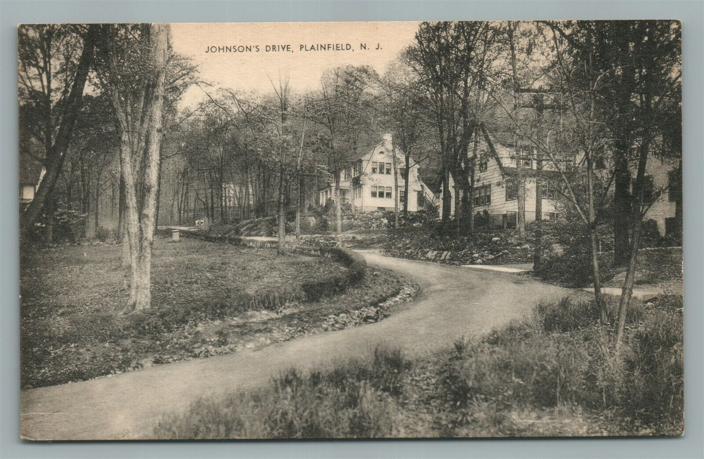 PLAINFIELD NJ JOHNSON'S DRIVE ANTIQUE POSTCARD