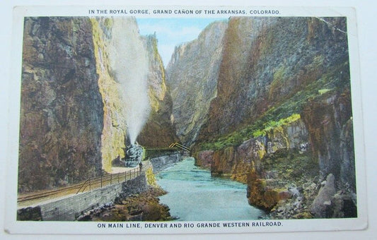 VINTAGE POSTCARD MAIN LINE DENVER & RIO GRANDE WESTERN RAILROAD COLORADO railway