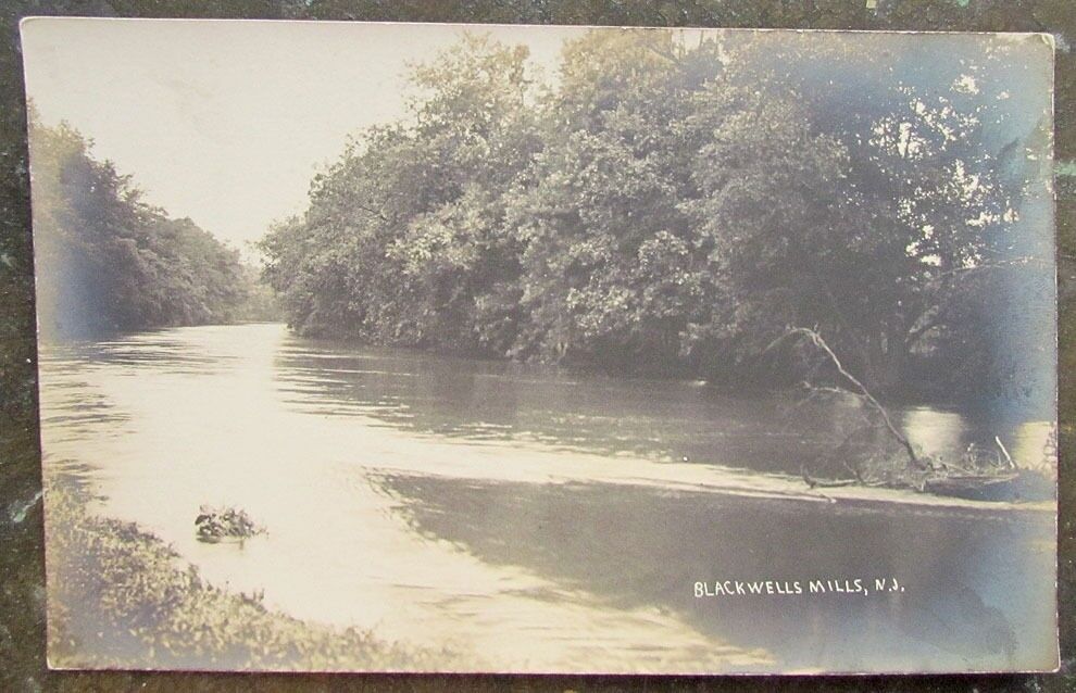BLACKWELLS MILLS N.J. RIVER RPPC ANTIQUE REAL PHOTO POSTCARD