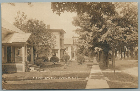 MADISON NY NORTH STREET ANTIQUE REAL PHOTO POSTCARD RPPC