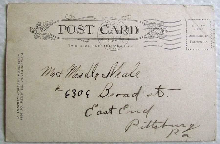 LOOKING BACKWARDS RIDING DONKEY ATLANTIC CITY N.J. ANTIQUE 1905 POSTCARD