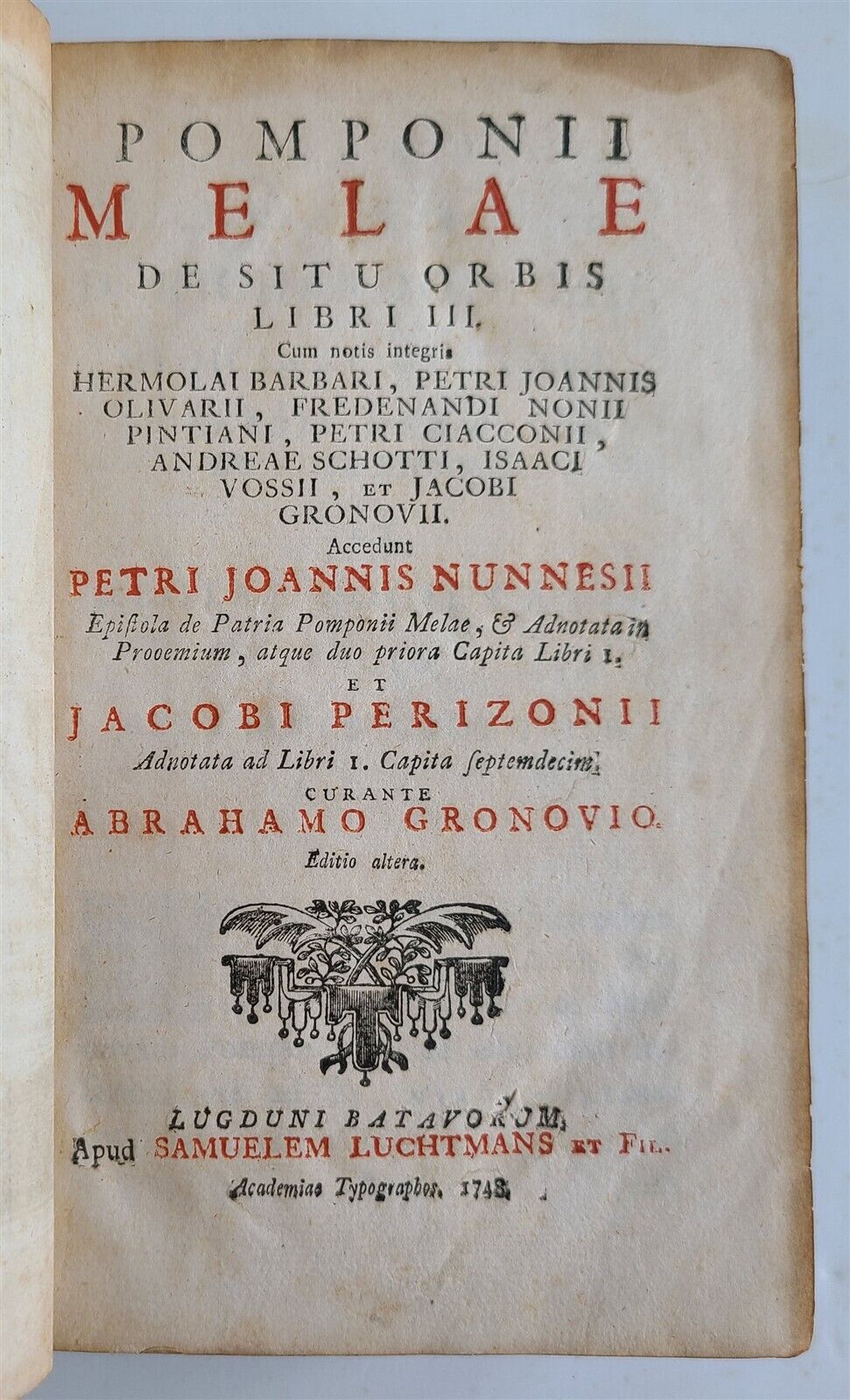 1748 HISTORY by POMPONIUS MELA antique ILLUSTRATED w/ MAP & 43 ENGRAVINGS