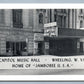 WHEELING W.Va CAPITOL MUSIC HALL HOME OF JAMBOREE USA VINTAGE POSTCARD