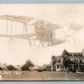 SEA GIRT NJ ANTIQUE REAL PHOTO POSTCARD RPPC COLLAGE AIRPLANE MONTAGE AVIATION