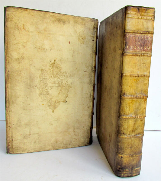 1722 2 VOLUMES Commentary on Isaiah by C.Vitringa antique FOLIOS VELLUM w/ MAP