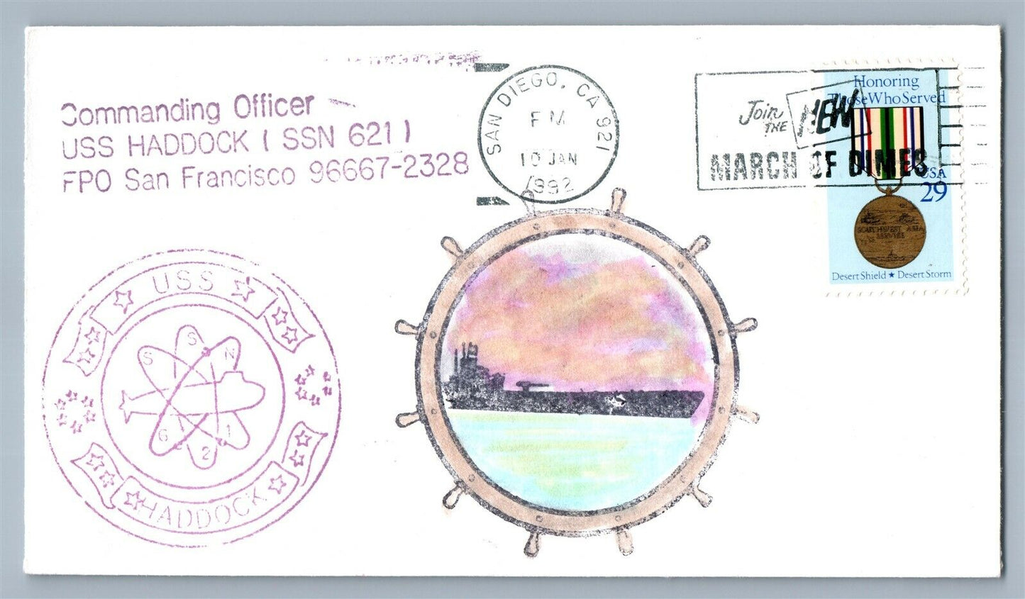 POSTAL COVER USS HADDOCK