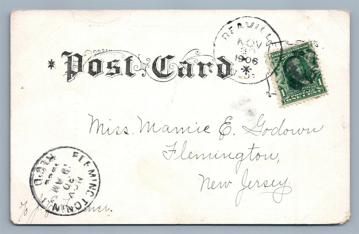 REAVILLE NJ PRESBYTERIAN CHURCH ANTIQUE POSTCARD