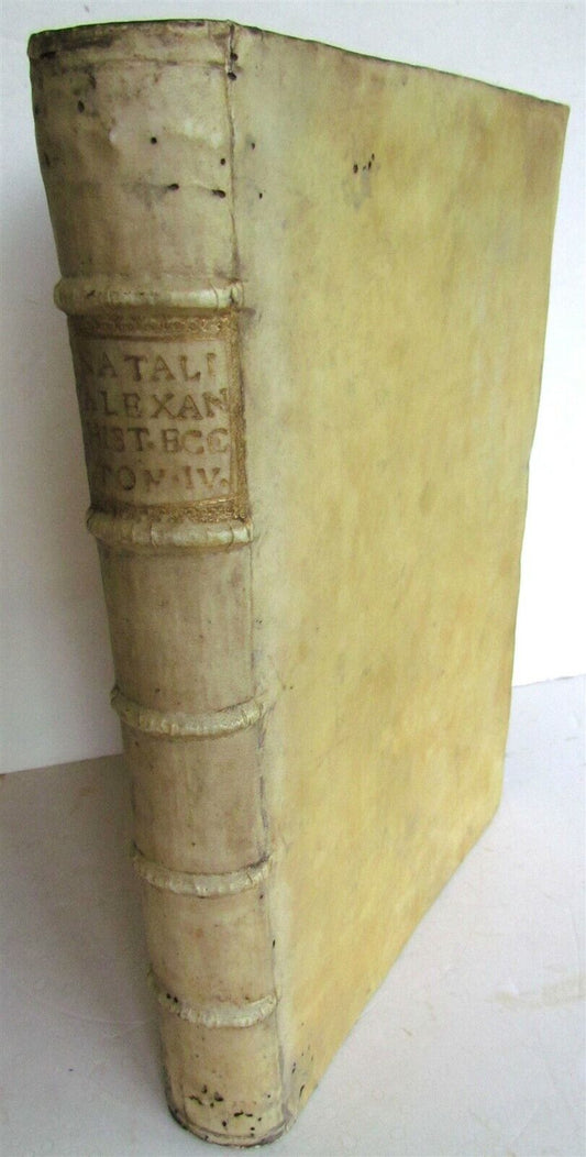 1734 VELLUM BOUND ANTIQUE FOLIO R.P. ALEXANDRI HISTORIA ECCLESIASTICA Vol. 4