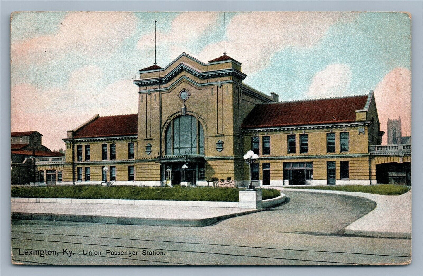 LEXINGTON KY RAILROAD STATION 1910 ANTIQUE POSTCARD RAILWAY DEPOT