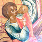 RUSSIAN ICON 18th century MILK GIVER THEOTOKOS or HELPER in CHILDBIRTH antique