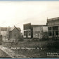 HOLMQUIST S.D MAIN STREET SCENE w/TROLLEY ANTIQUE PHOTOMONTAGE REAL PHOTO RPPC