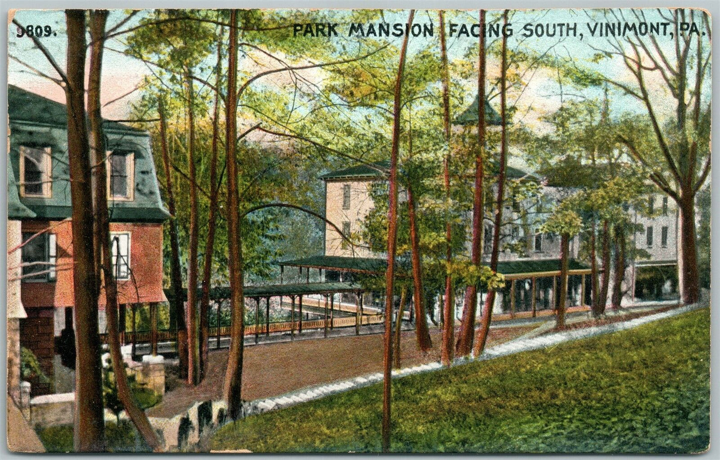 VINIMONT PA PARK MANSION ANTIQUE POSTCARD