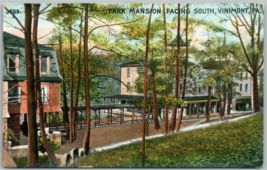 VINIMONT PA PARK MANSION ANTIQUE POSTCARD